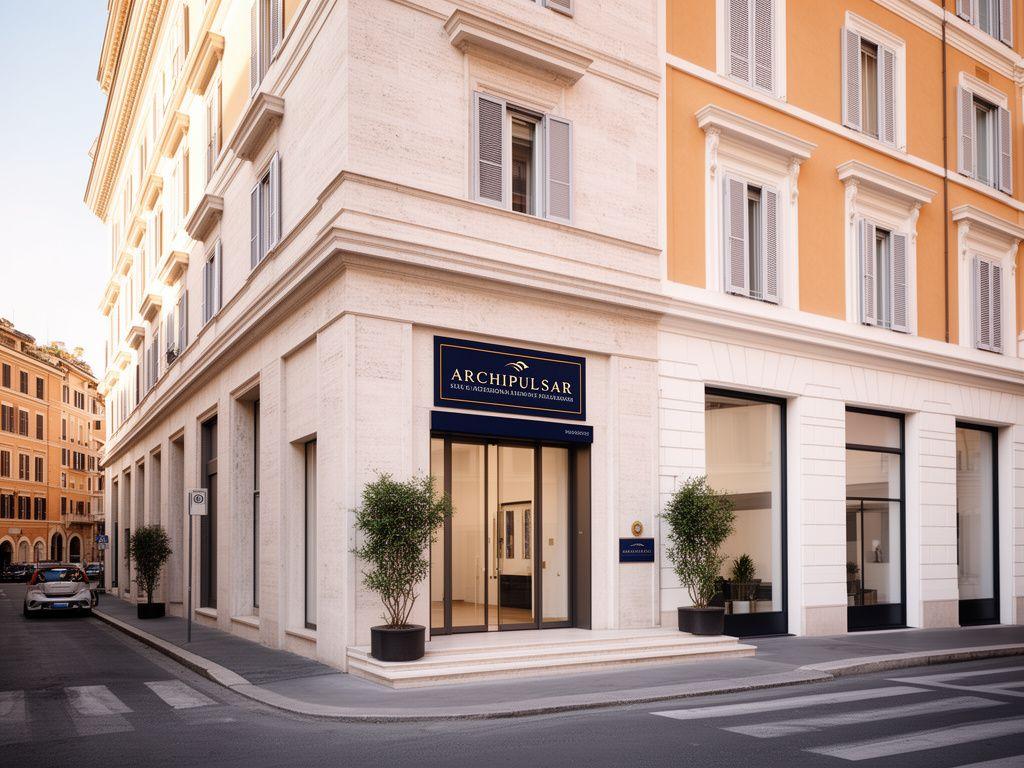 Esterno della sede ArchiPulsar a Roma in stile elegante e professionale