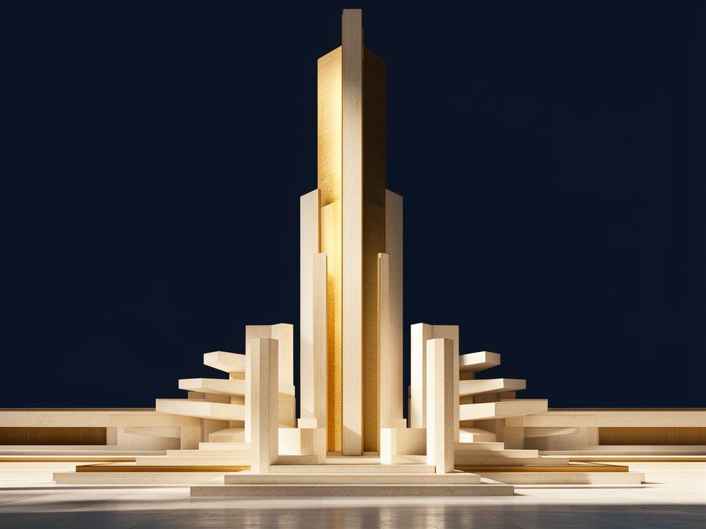 Visuale architettonica elegante che rappresenta una struttura finanziaria complessa e ben progettata